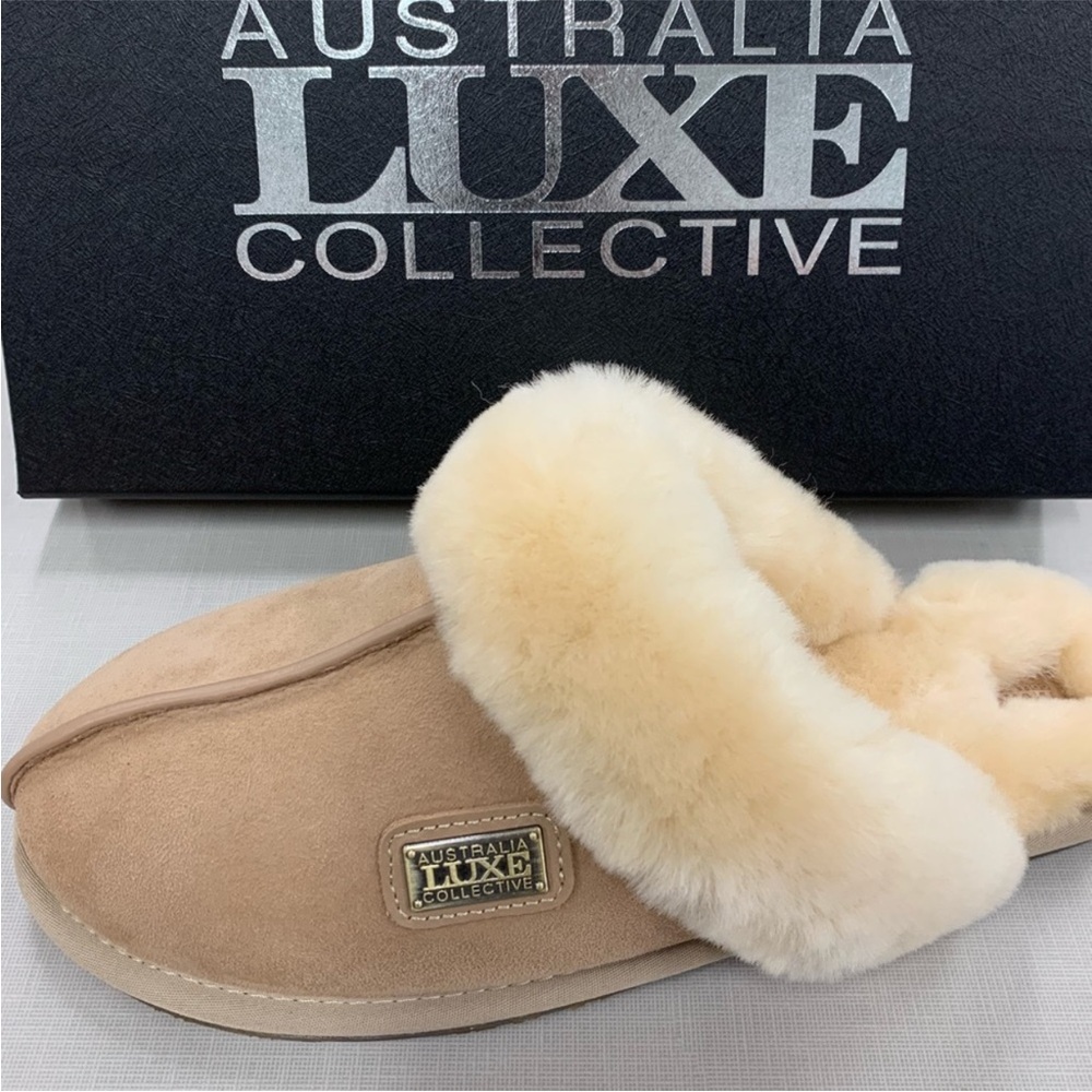 Australia Luxe Collective Genuine Shearling Slippers Size-L NWB